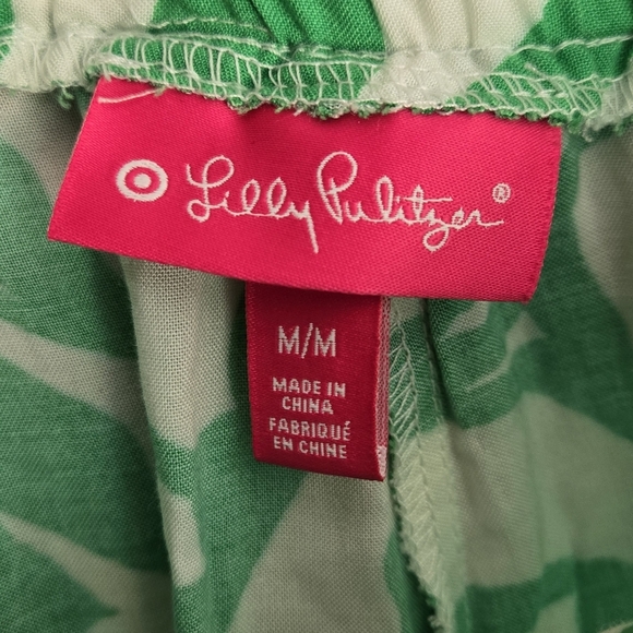 Lmtd Edit Lily Pulitzer Boom Boom Tropical Pallazzo Green and White Flowy Pants - Picture 5 of 6
